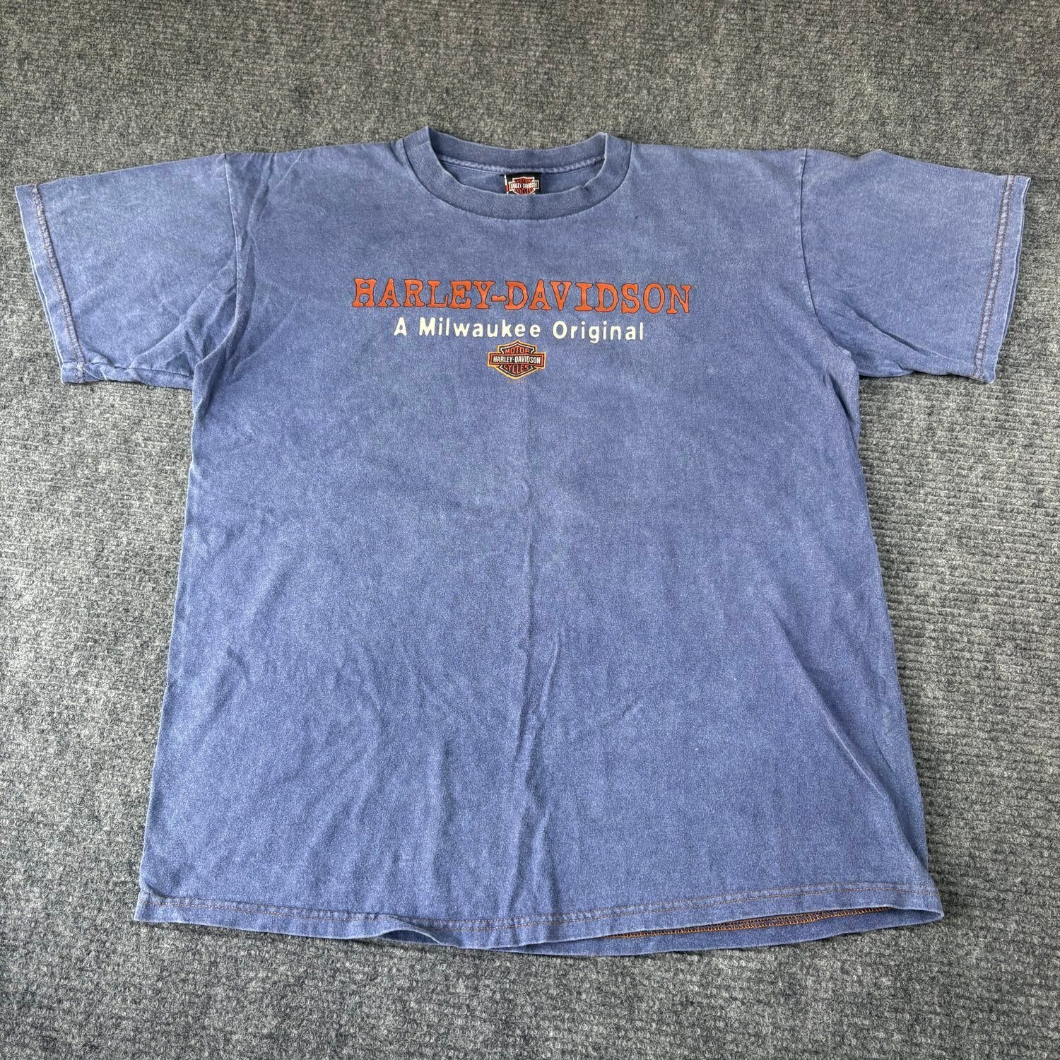 HarleyDavidson TShirt Mens L Blue Excellent Milwaukee Original Lexington Ky